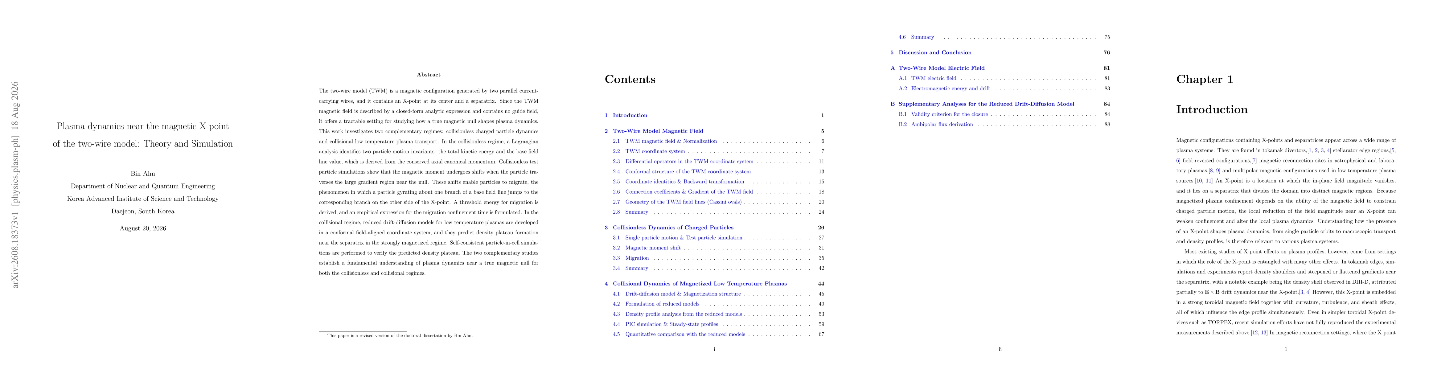 Thumbnail for Plasma dynamics near the magnetic X-point of the two-wire model: Theory and Simulation