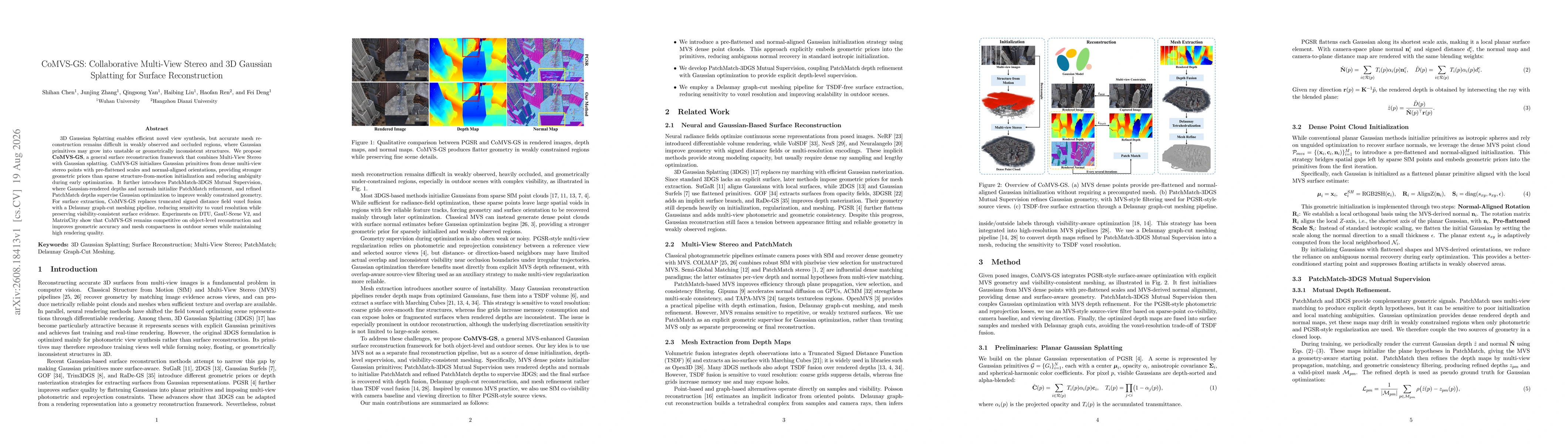 Thumbnail for CoMVS-GS: Collaborative Multi-View Stereo and 3D Gaussian Splatting for Surface Reconstruction