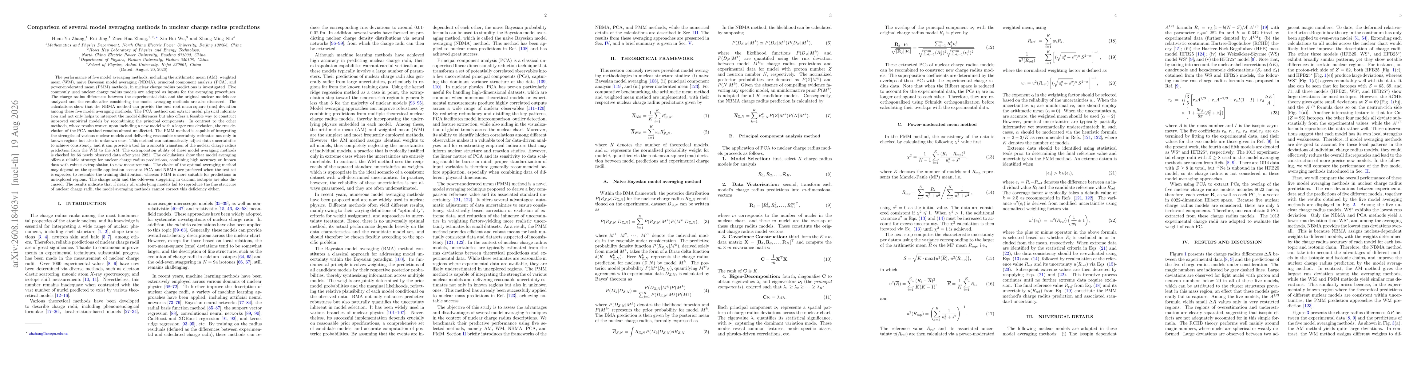 Thumbnail for Comparison of several model averaging methods in nuclear charge radius predictions