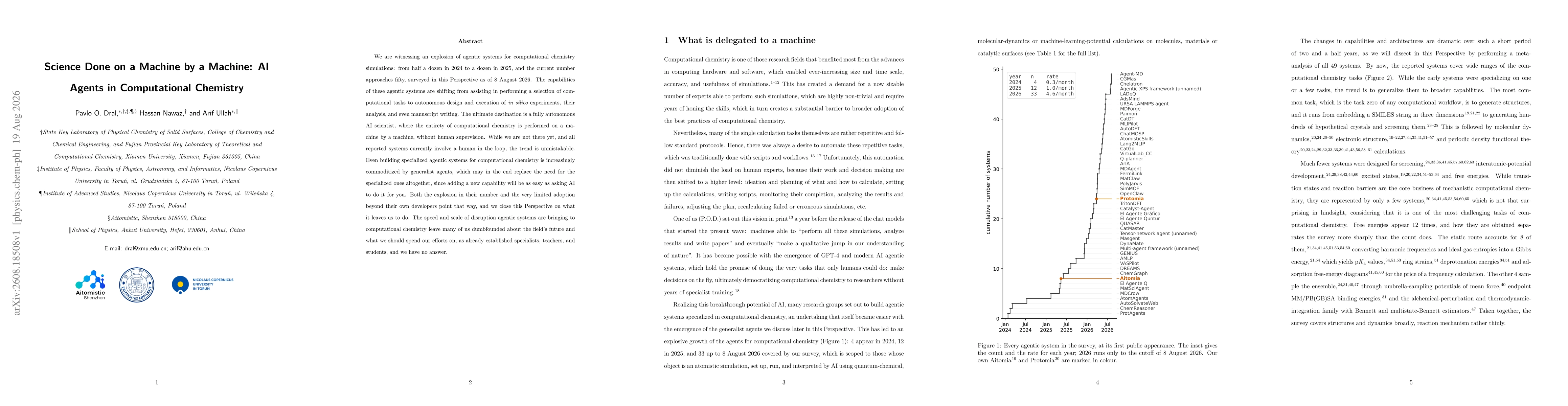 Thumbnail for Science Done on a Machine by a Machine: AI Agents in Computational Chemistry