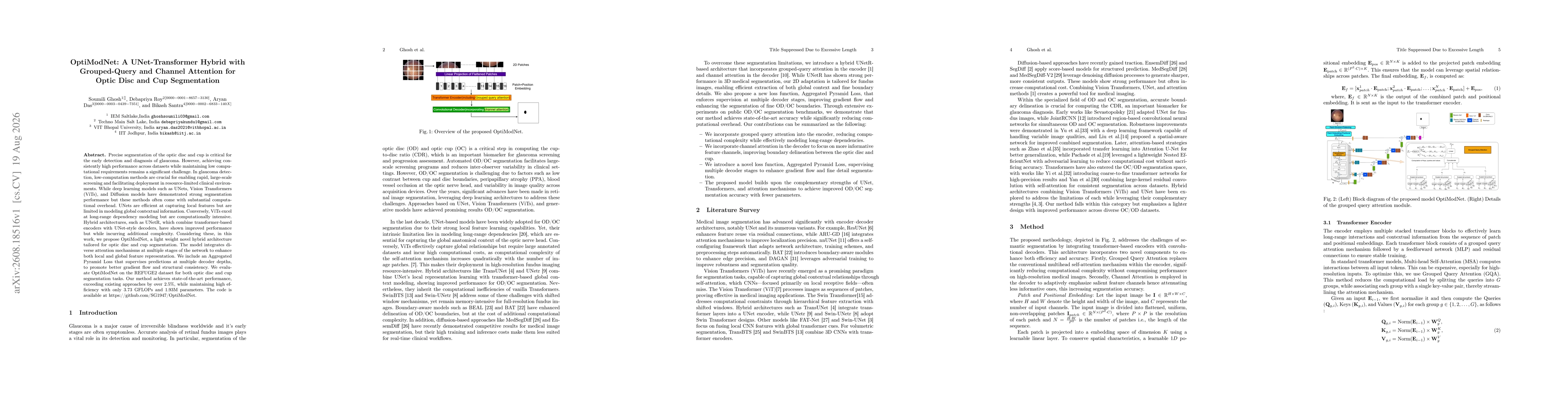 Thumbnail for OptiModNet: A UNet-Transformer Hybrid with Grouped-Query and Channel Attention for Optic Disc and Cup Segmentation