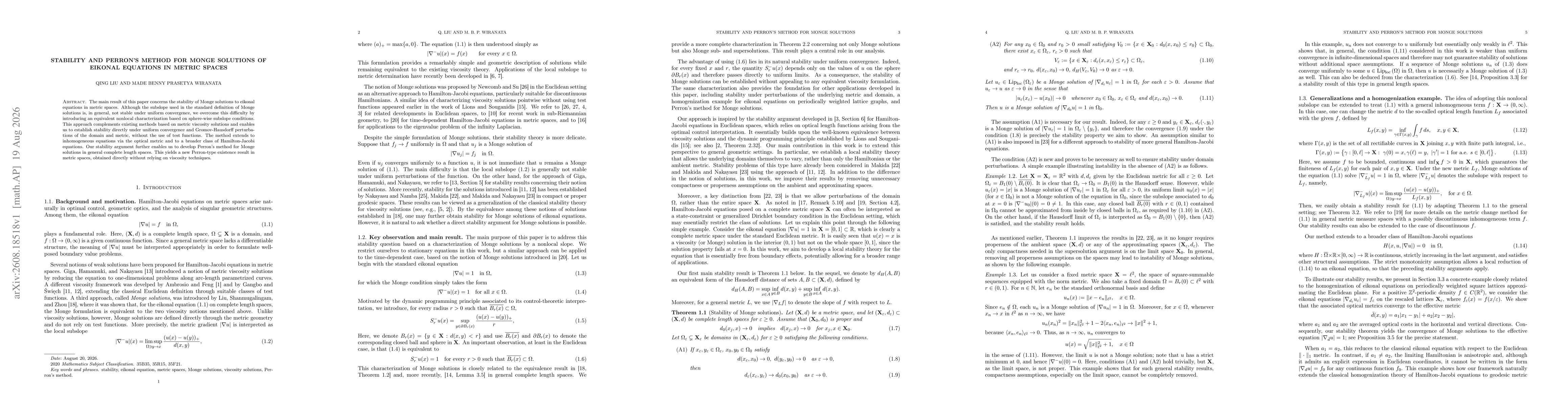Thumbnail for Stability and Perron's method for Monge solutions of eikonal equations in metric spaces