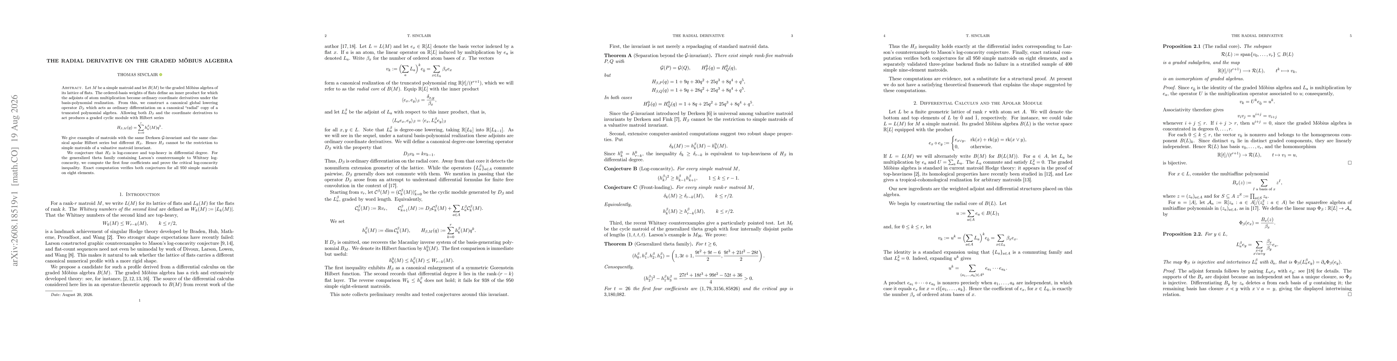 Thumbnail for The radial derivative on the graded Möbius algebra