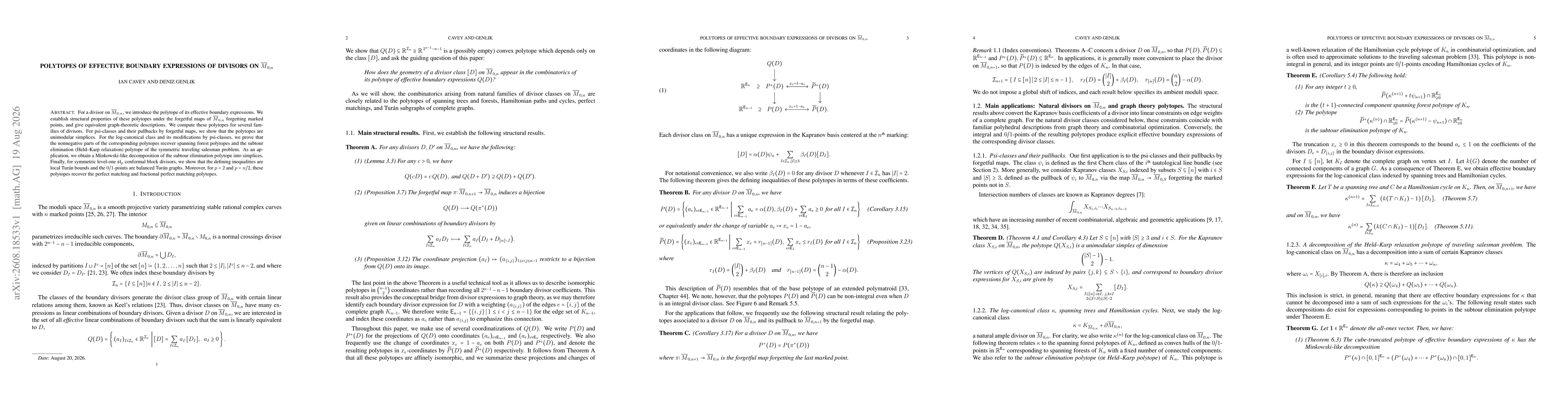 Thumbnail for Polytopes of Effective Boundary Expressions of Divisors on $\overline{M}_{0,n}$