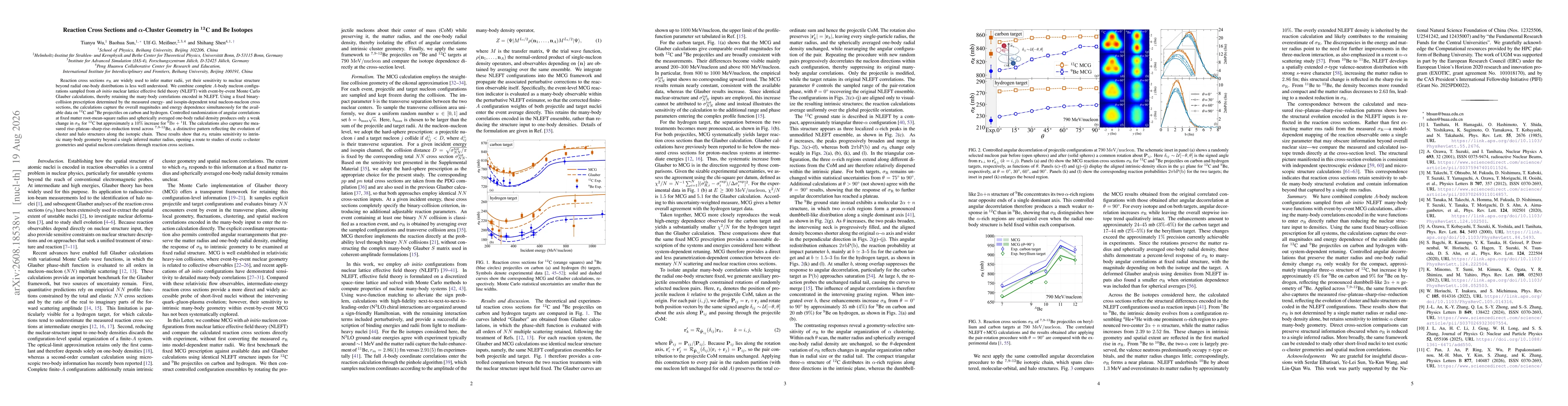 Thumbnail for Reaction Cross Sections and $α$-Cluster Geometry in $^{12}$C and Be Isotopes