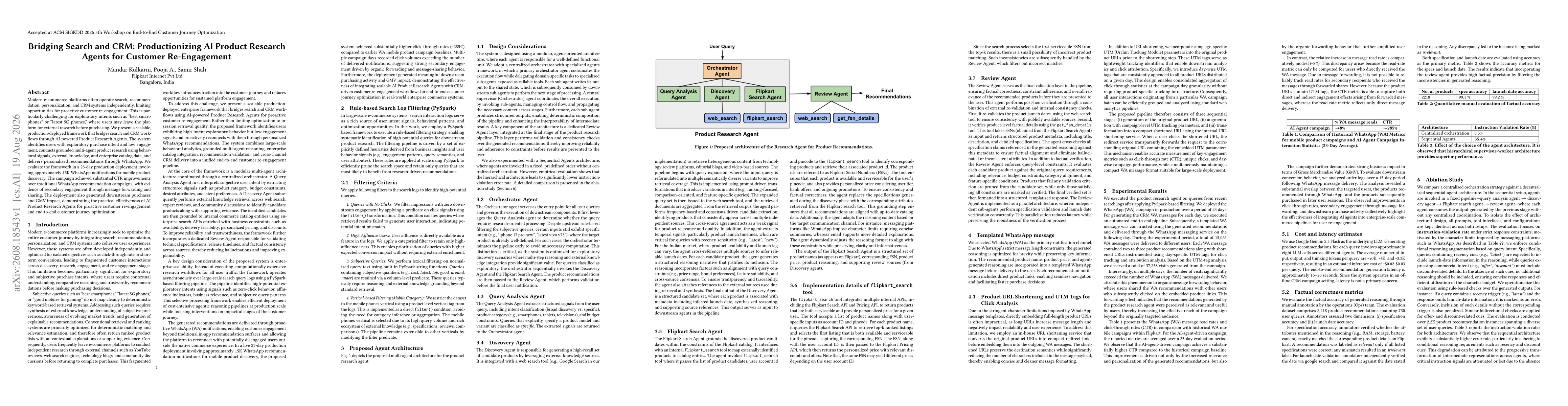 Thumbnail for Bridging Search and CRM: Productionizing AI Product Research Agents for Customer Re-Engagement