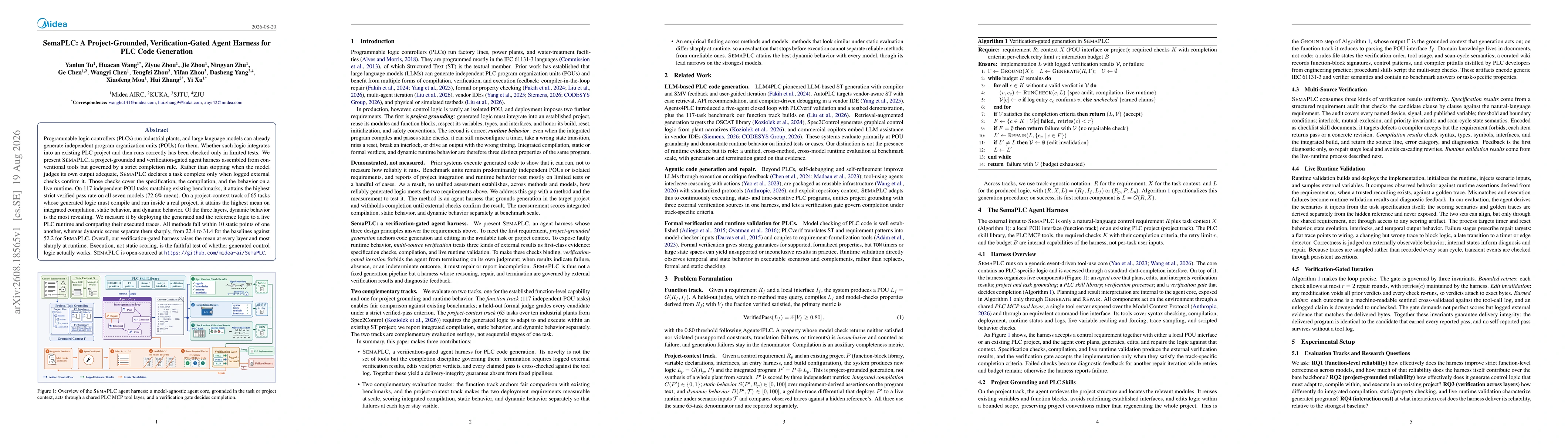 Thumbnail for SemaPLC: A Project-Grounded, Verification-Gated Agent Harness for PLC Code Generation