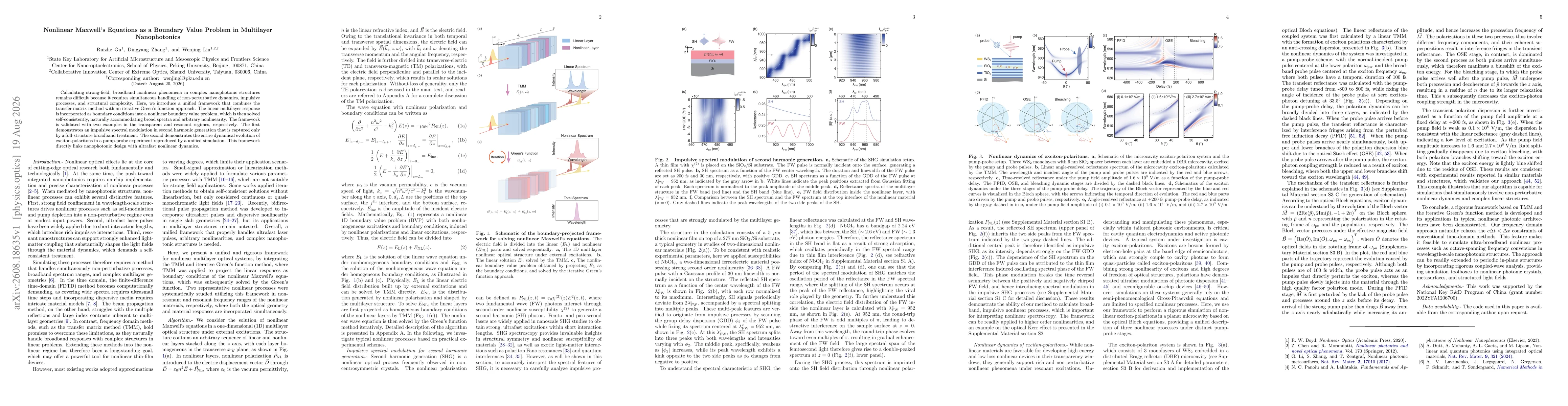 Thumbnail for Nonlinear Maxwell's Equations as a Boundary Value Problem in Multilayer Nanophotonics