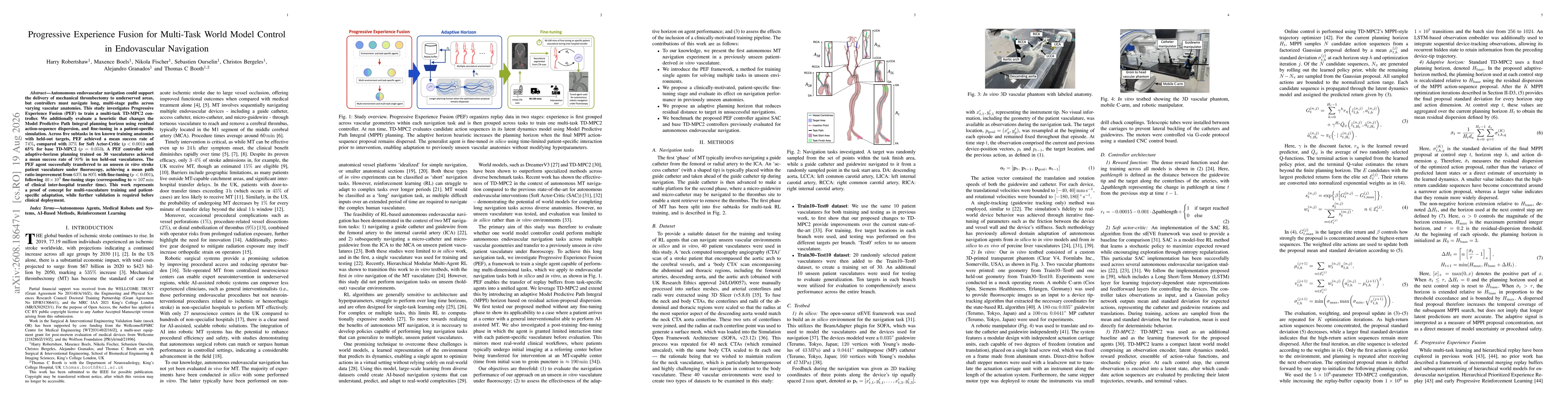 Thumbnail for Progressive Experience Fusion for Multi-Task World Model Control in Endovascular Navigation