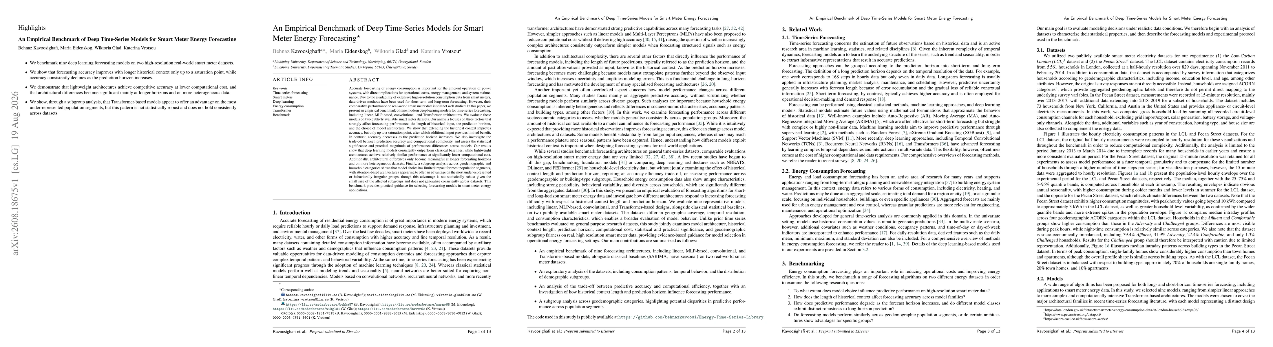 Thumbnail for An Empirical Benchmark of Deep Time-Series Models for Smart Meter Energy Forecasting