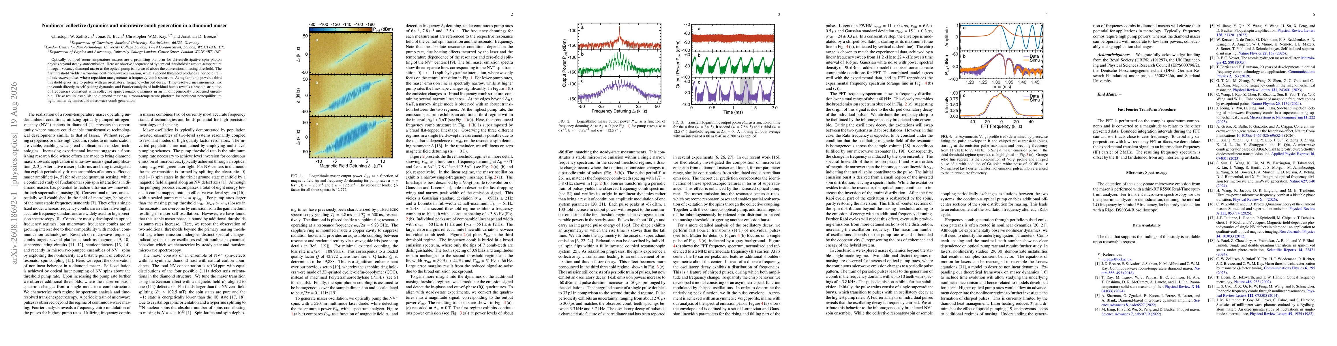 Thumbnail for Nonlinear collective dynamics and microwave comb generation in a diamond maser