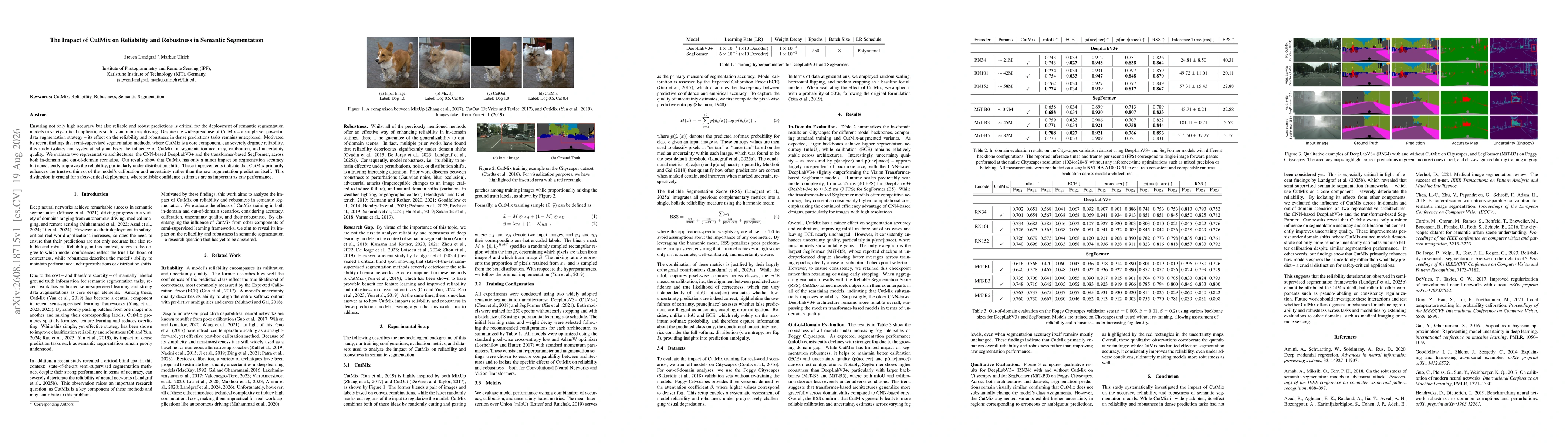 Thumbnail for The Impact of CutMix on Reliability and Robustness in Semantic Segmentation