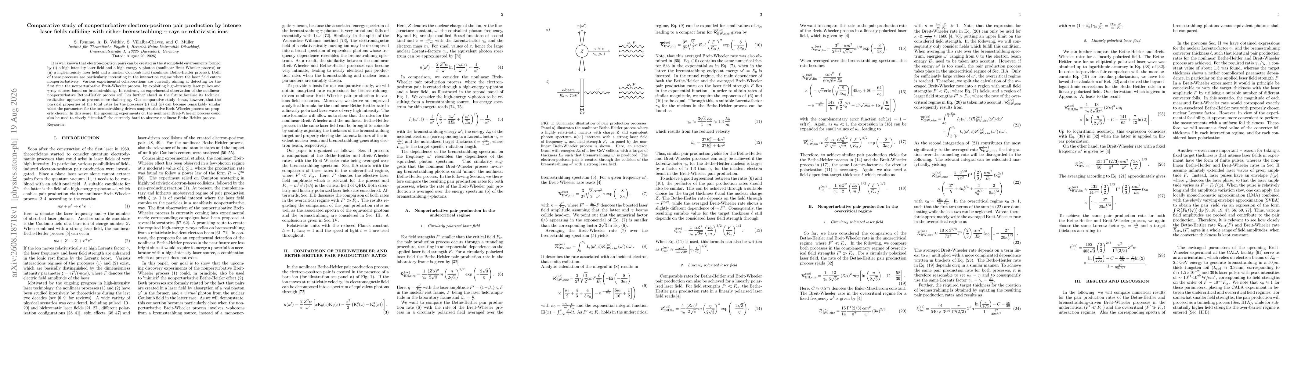 Thumbnail for Comparative study of nonperturbative electron-positron pair production by intense laser fields colliding with either bremsstrahlung $γ$-rays or relativistic ions