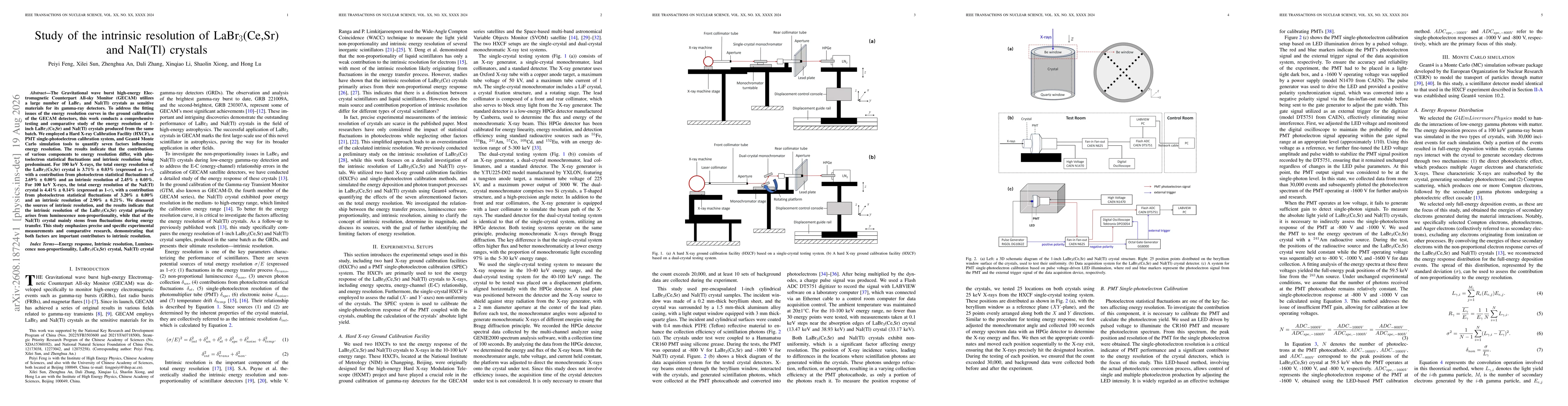 Thumbnail for Study of the intrinsic resolution of LaBr3(Ce,Sr) and NaI(Tl) crystals