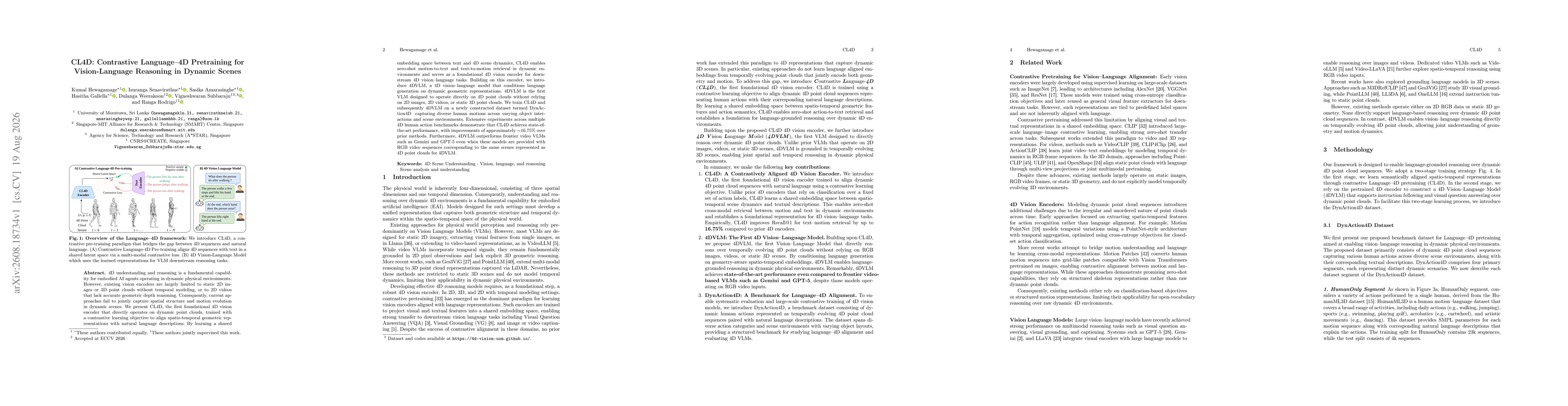 Thumbnail for CL4D: Contrastive Language-4D Pretraining for Vision-Language Reasoning in Dynamic Scenes