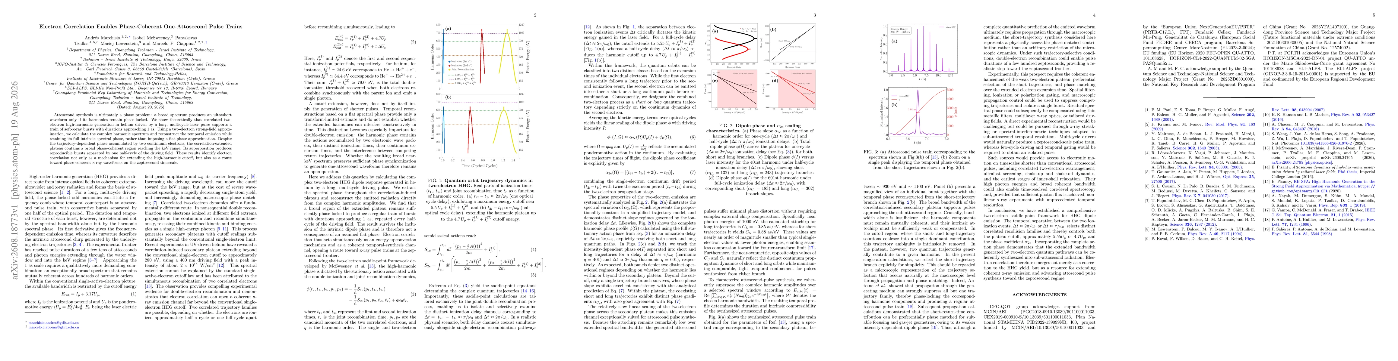 Thumbnail for Electron Correlation Enables Phase-Coherent One-Attosecond Pulse Trains