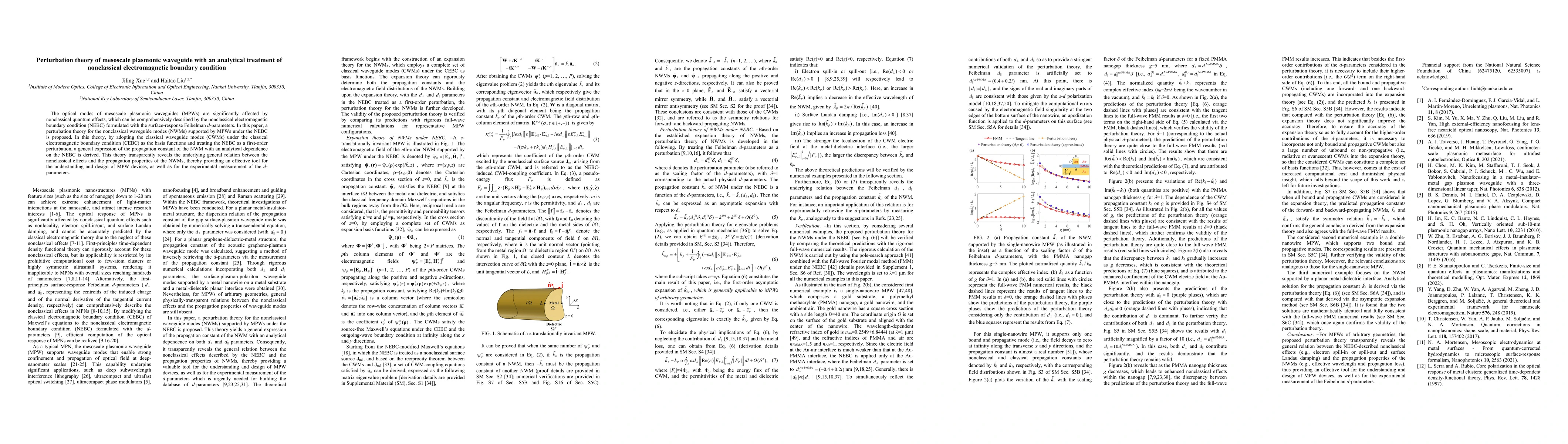 Thumbnail for Perturbation theory of mesoscale plasmonic waveguide with an analytical treatment of nonclassical electromagnetic boundary condition
