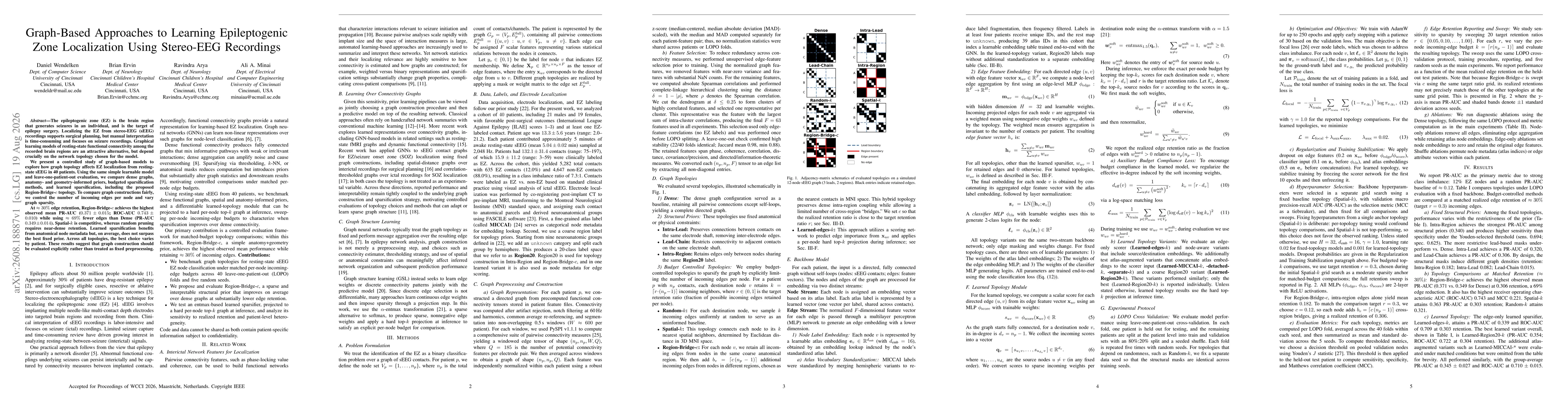 Thumbnail for Graph-Based Approaches to Learning Epileptogenic Zone Localization Using Stereo-EEG Recordings