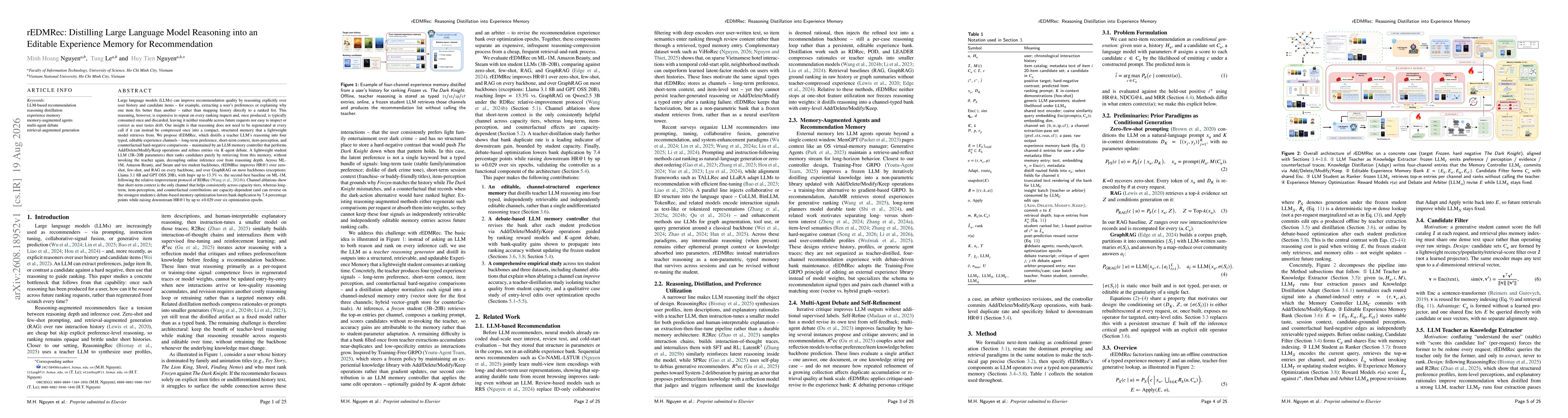 Thumbnail for rEDMRec: Distilling Large Language Model Reasoning into an Editable Experience Memory for Recommendation
