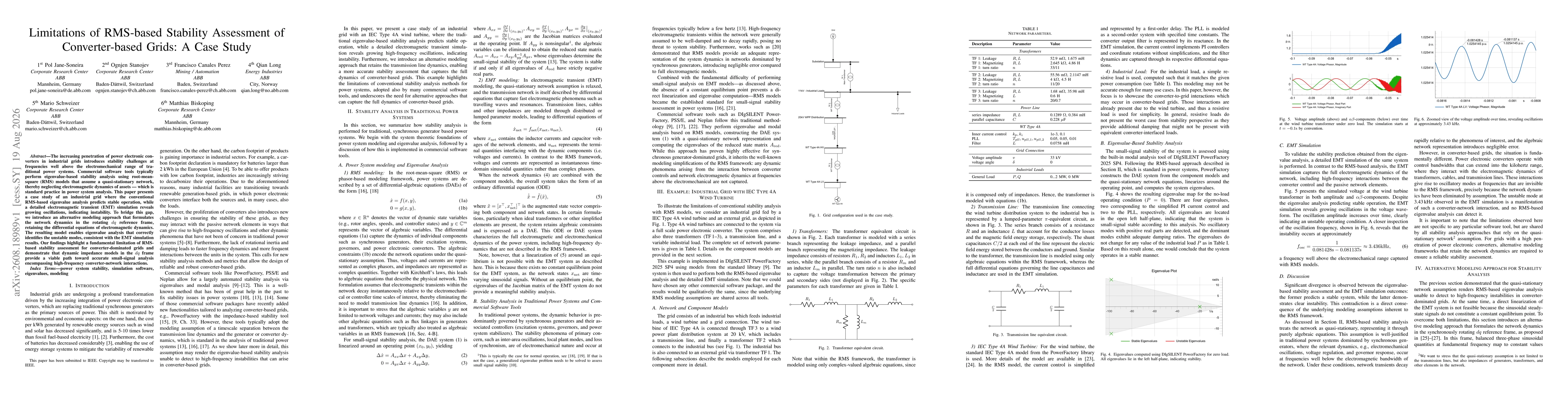 Thumbnail for Limitations of RMS-based Stability Assessment of Converter-based Grids: A Case Study