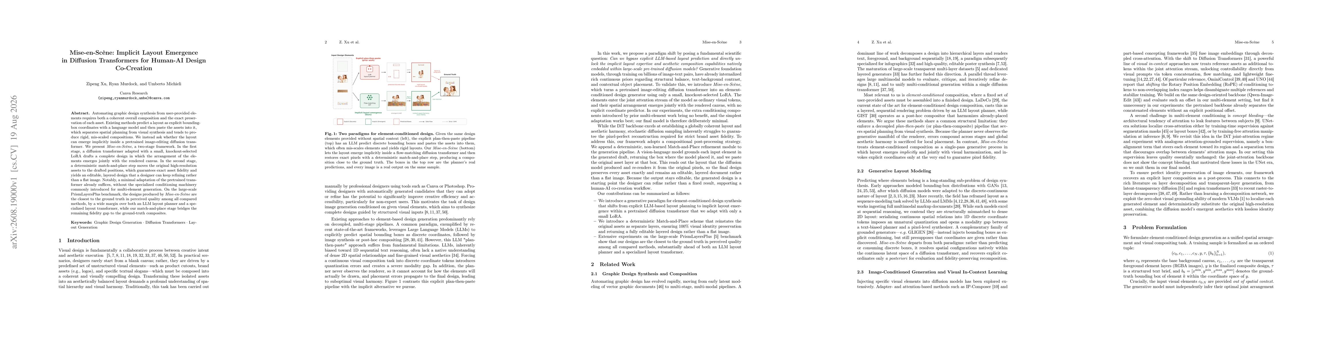 Thumbnail for Mise-en-Scène: Implicit Layout Emergence in Diffusion Transformers for Human-AI Design Co-Creation