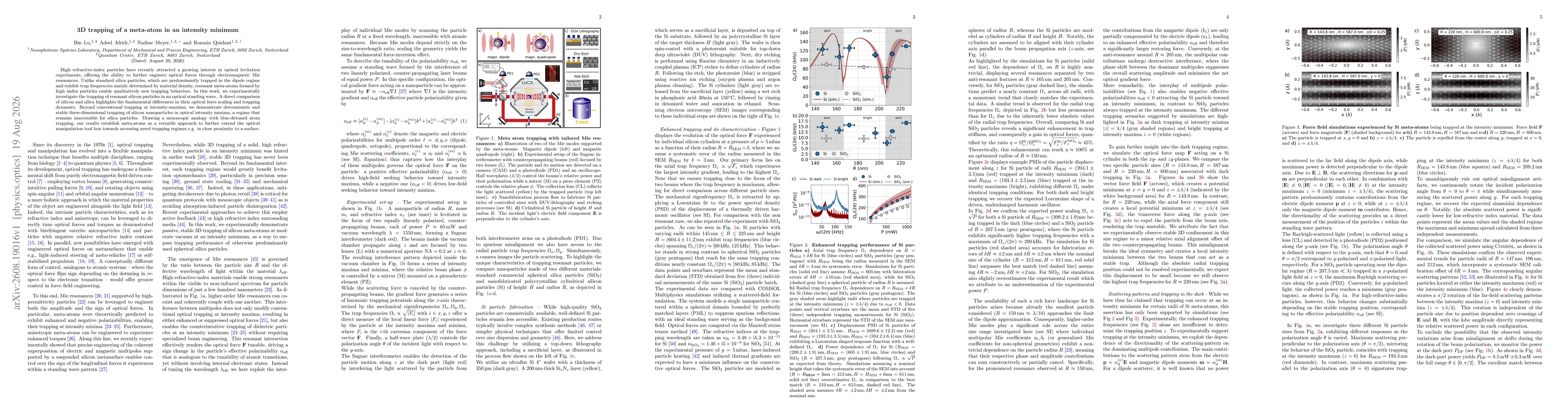 Thumbnail for 3D trapping of a meta-atom in an intensity minimum