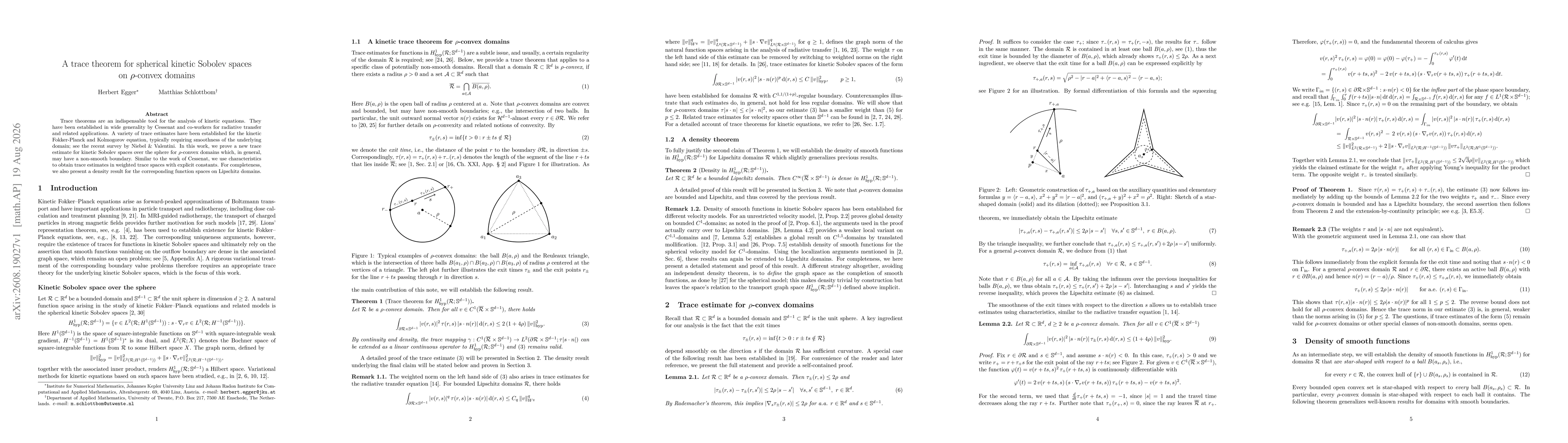 Thumbnail for A trace theorem for spherical kinetic Sobolev spaces on $ρ$-convex domains