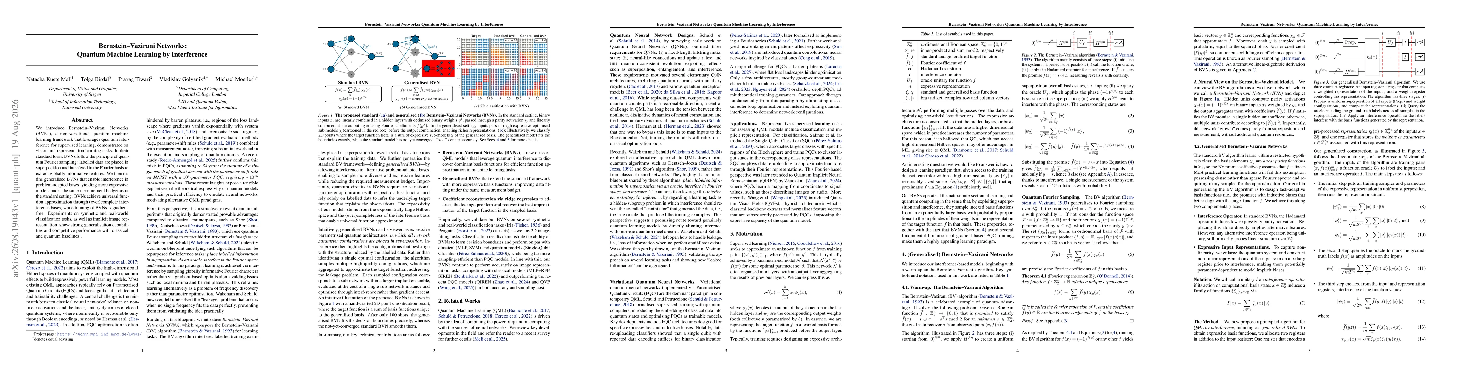 Thumbnail for Bernstein-Vazirani Networks: Quantum Machine Learning by Interference
