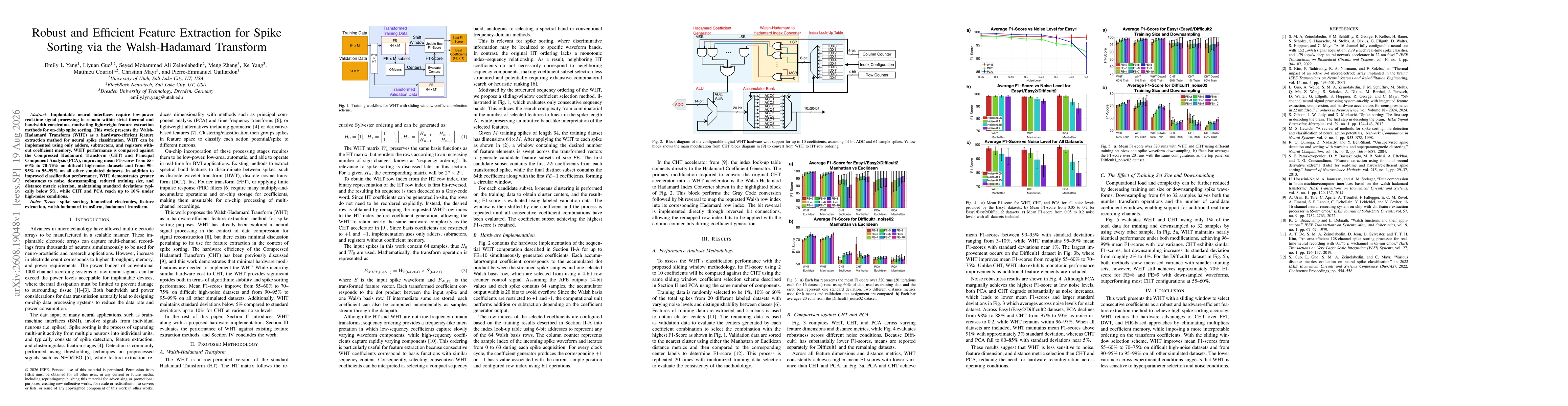 Thumbnail for Robust and Efficient Feature Extraction for Spike Sorting via the Walsh-Hadamard Transform