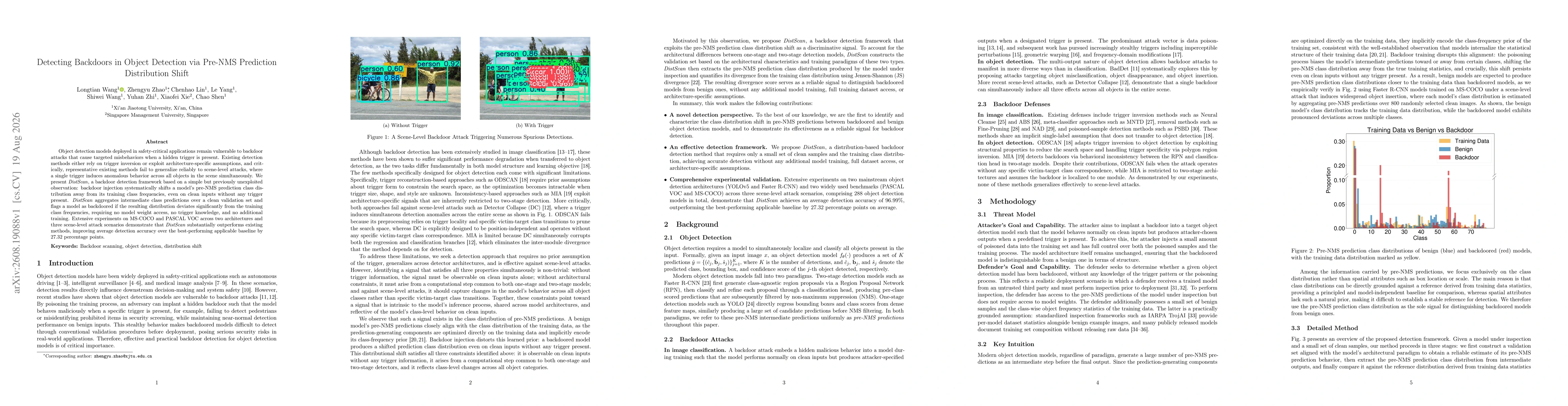 Thumbnail for Detecting Backdoors in Object Detection via Pre-NMS Prediction Distribution Shift
