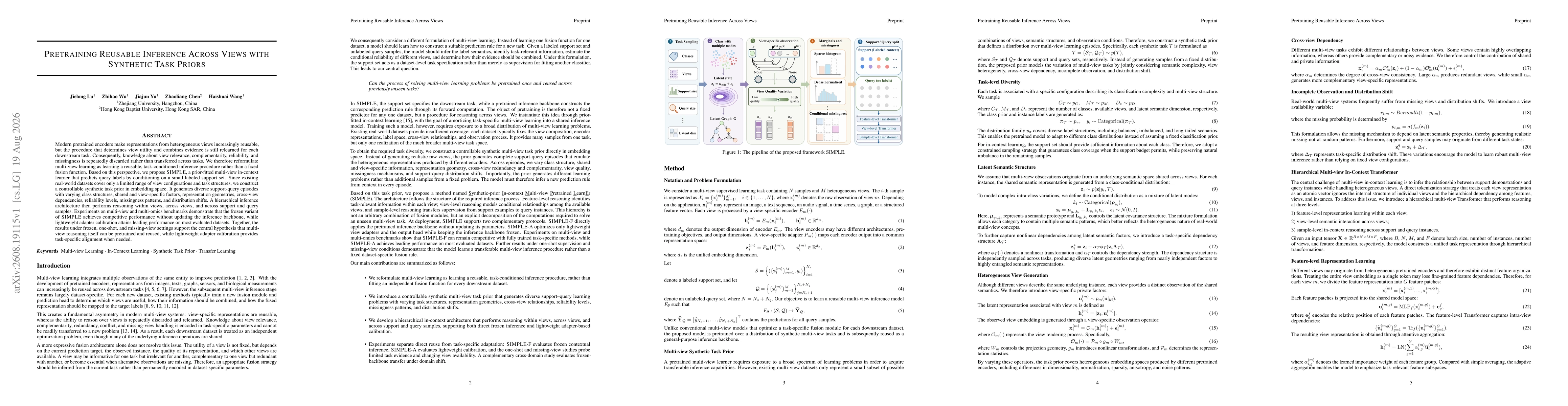 Thumbnail for Pretraining Reusable Inference Across Views with Synthetic Task Priors