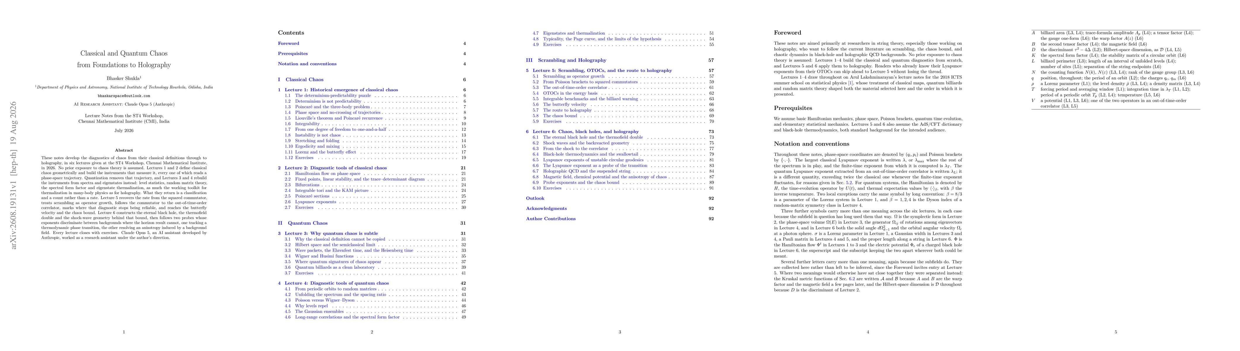 Thumbnail for Classical and Quantum Chaos from Foundations to Holography