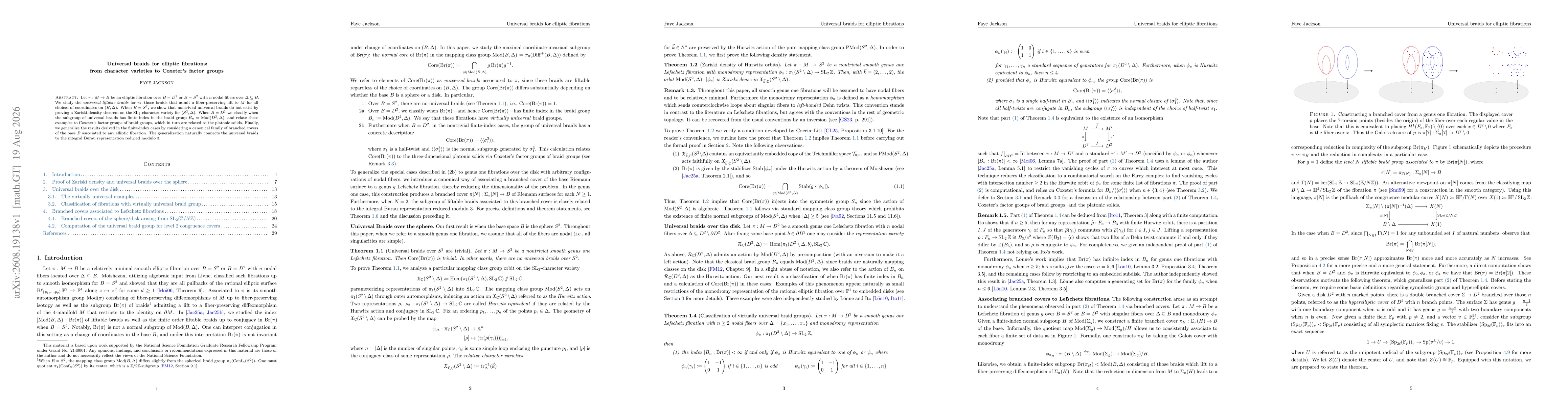 Thumbnail for Universal braids for elliptic fibrations: from character varieties to Coxeter's factor groups