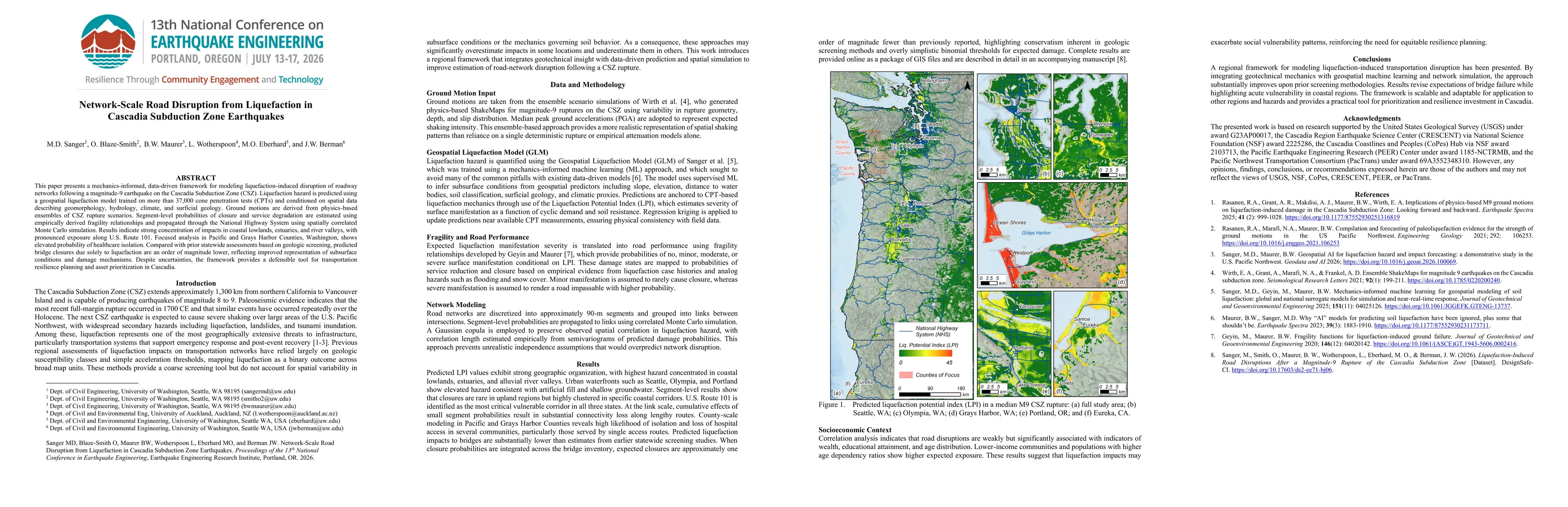 Thumbnail for Network-Scale Road Disruption from Liquefaction in Cascadia Subduction Zone Earthquakes