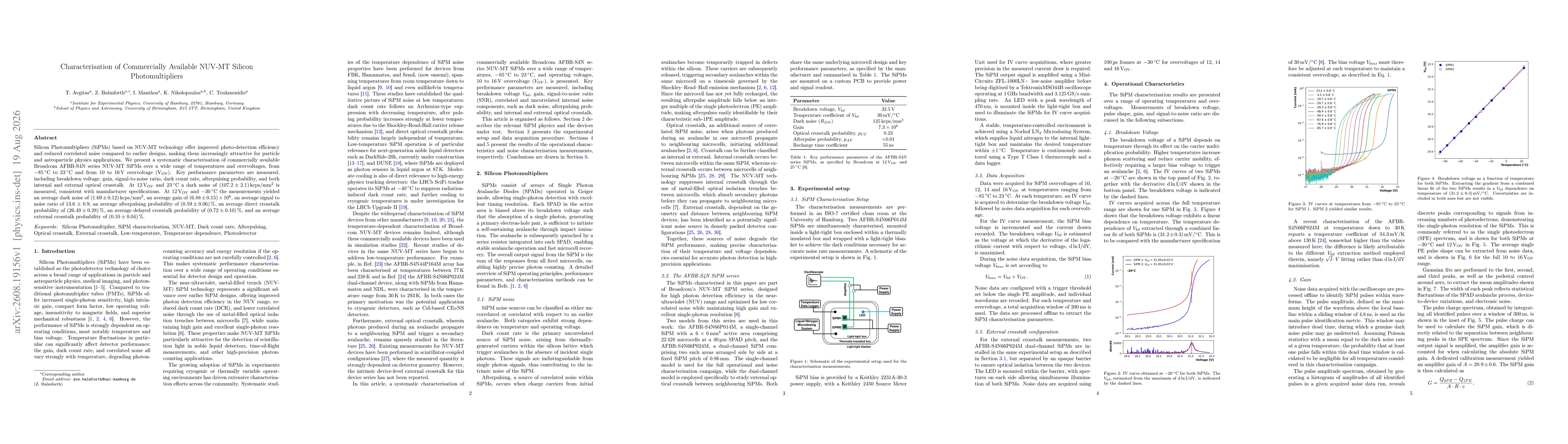 Thumbnail for Characterisation of Commercially Available NUV-MT Silicon Photomultipliers