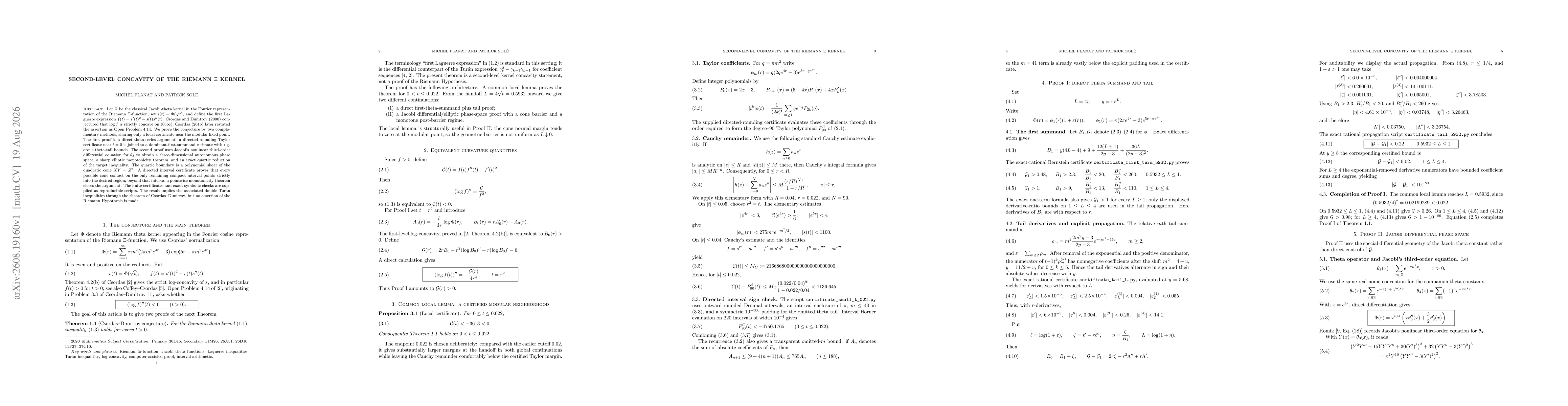 Thumbnail for Second-Level Concavity of the Riemann $Ξ$ Kernel