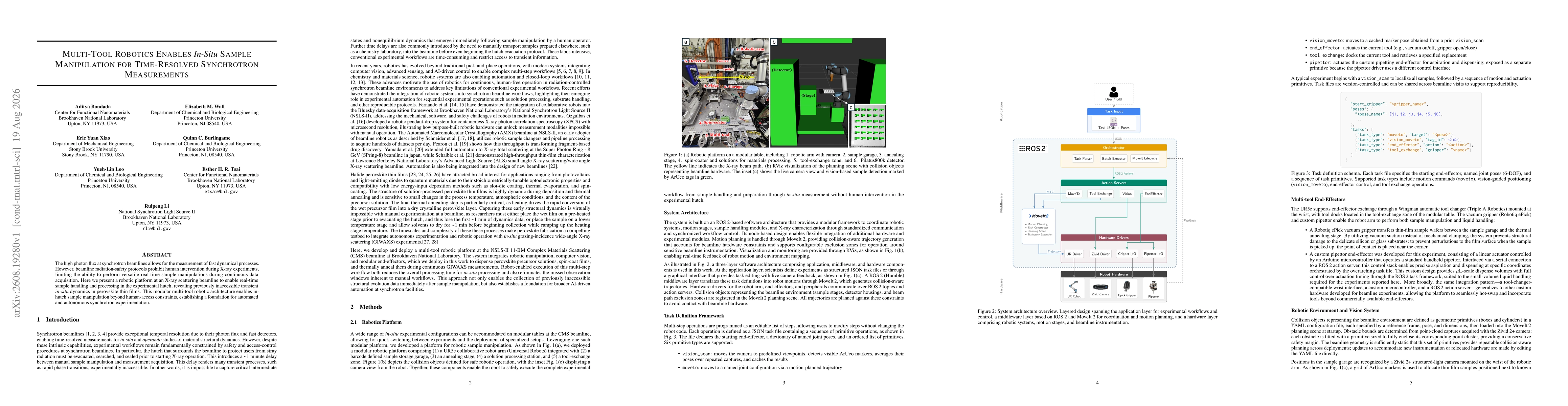 Thumbnail for Multi-Tool Robotics Enables In-Situ Sample Manipulation for Time-Resolved Synchrotron Measurements