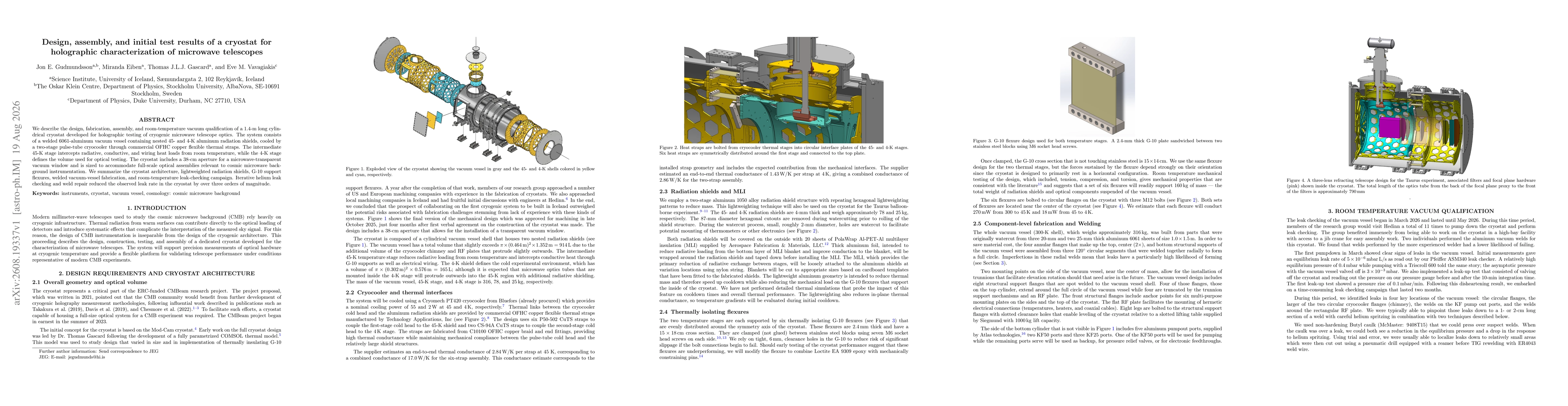Thumbnail for Design, assembly, and initial test results of a cryostat for holographic characterization of microwave telescopes