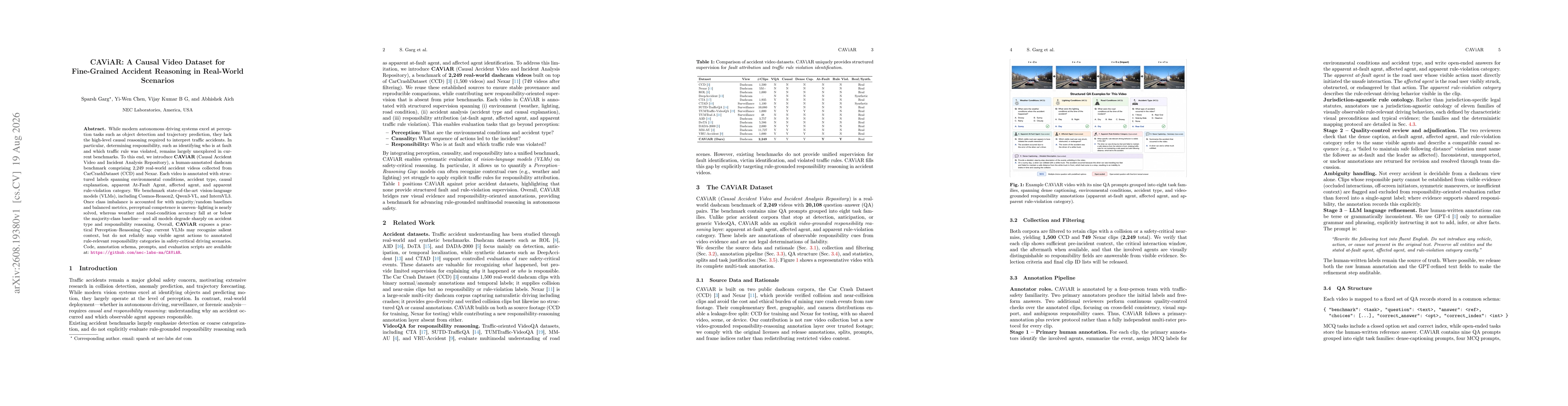 Thumbnail for CAViAR: A Causal Video Dataset for Fine-Grained Accident Reasoning in Real-World Scenarios