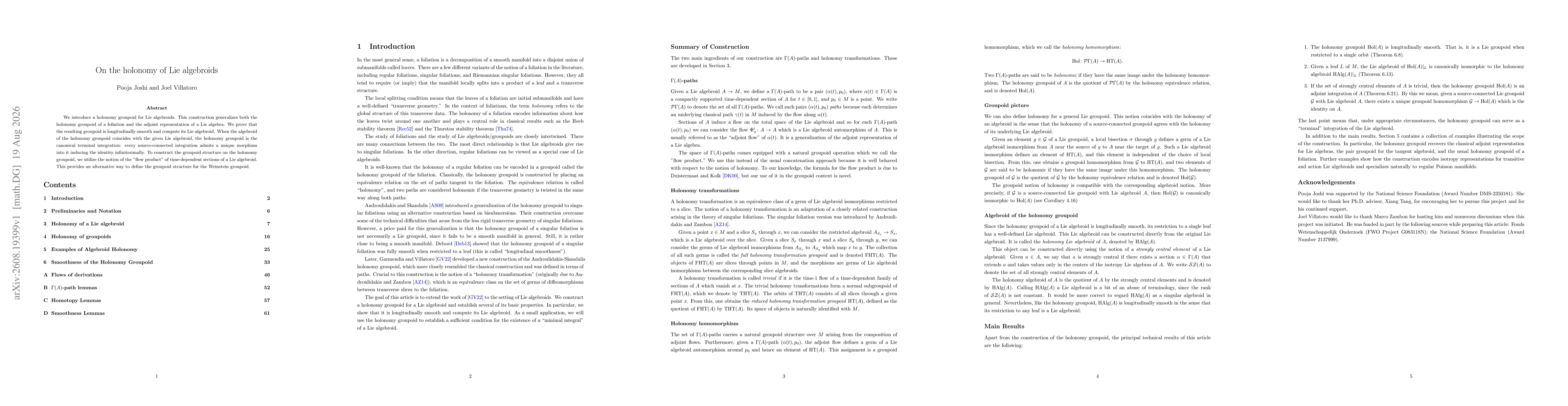 Thumbnail for On the holonomy of Lie algebroids