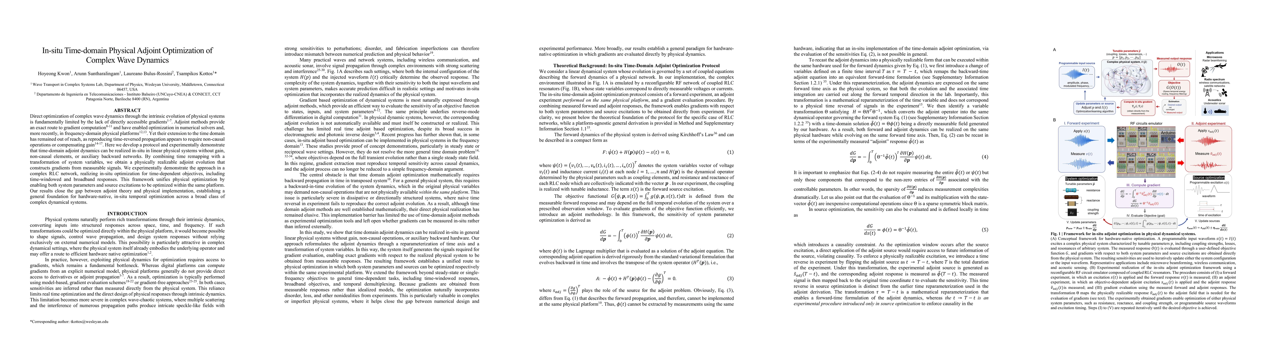 Thumbnail for In-situ Time-domain Physical Adjoint Optimization of Complex Wave Dynamics