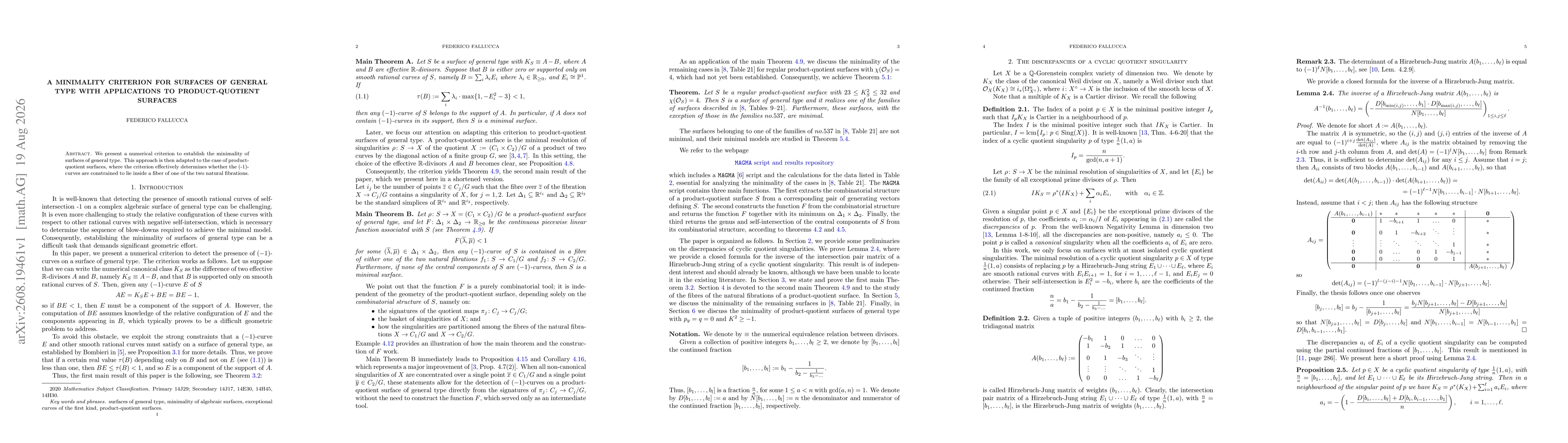 Thumbnail for A minimality criterion for surfaces of general type with applications to product-quotient surfaces