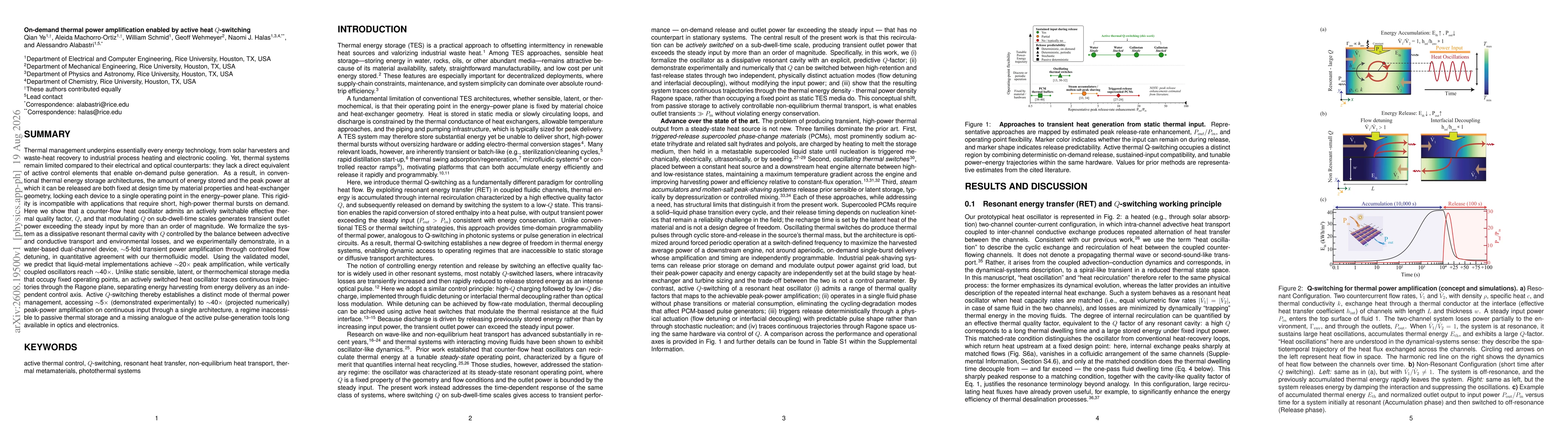 Thumbnail for On-demand thermal power amplification enabled by active heat $Q$-switching