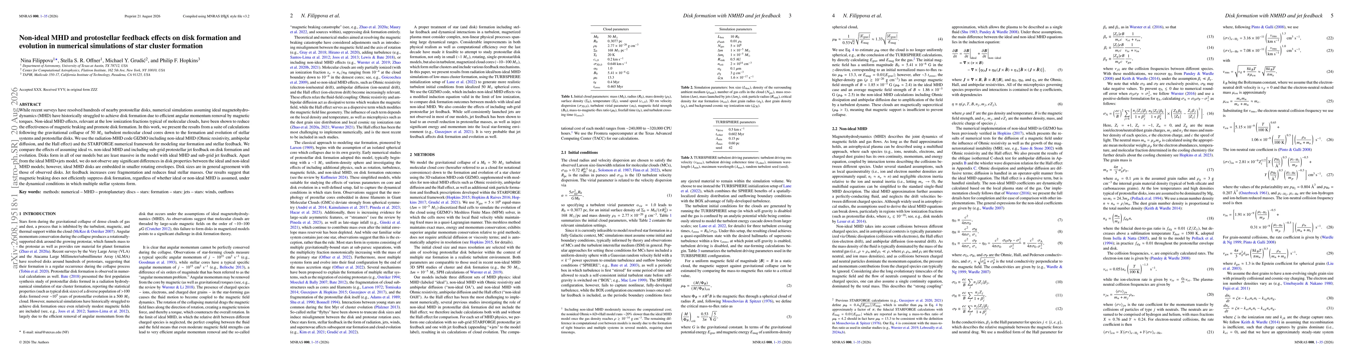 Thumbnail for Non-ideal MHD and protostellar feedback effects on disc formation and evolution in numerical simulations of star cluster formation