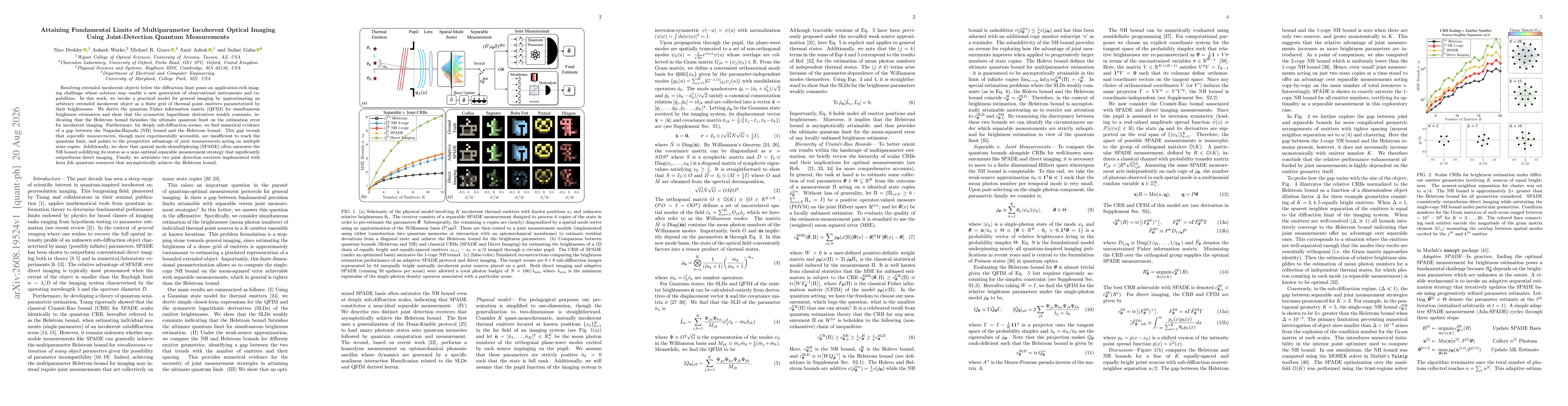 Thumbnail for Attaining Fundamental Limits of Multiparameter Incoherent Optical Imaging Using Joint-Detection Quantum Measurements