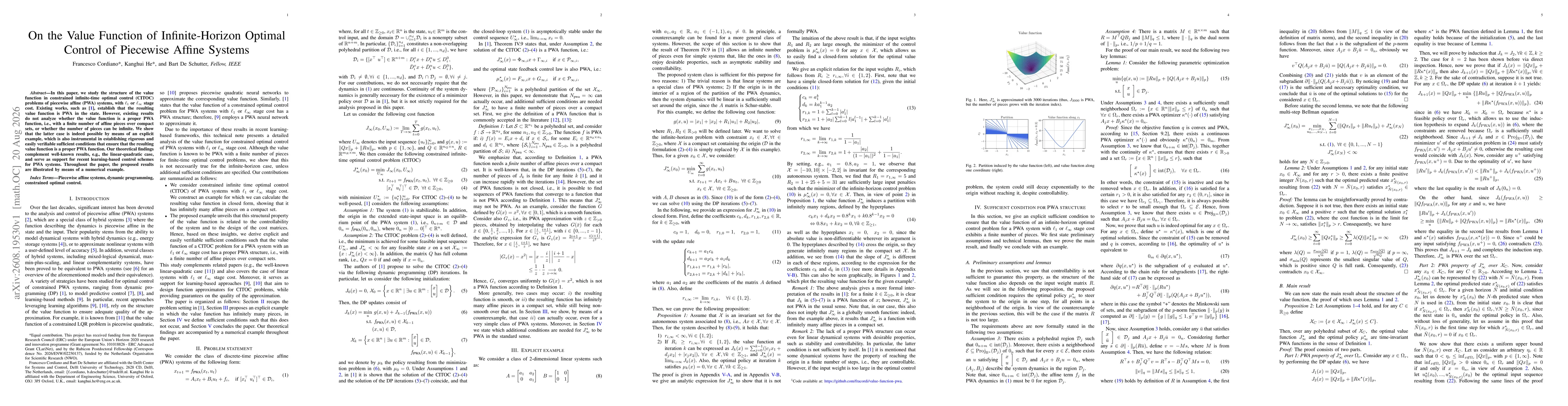 Thumbnail for On the Value Function of Infinite-Horizon Optimal Control of Piecewise Affine Systems