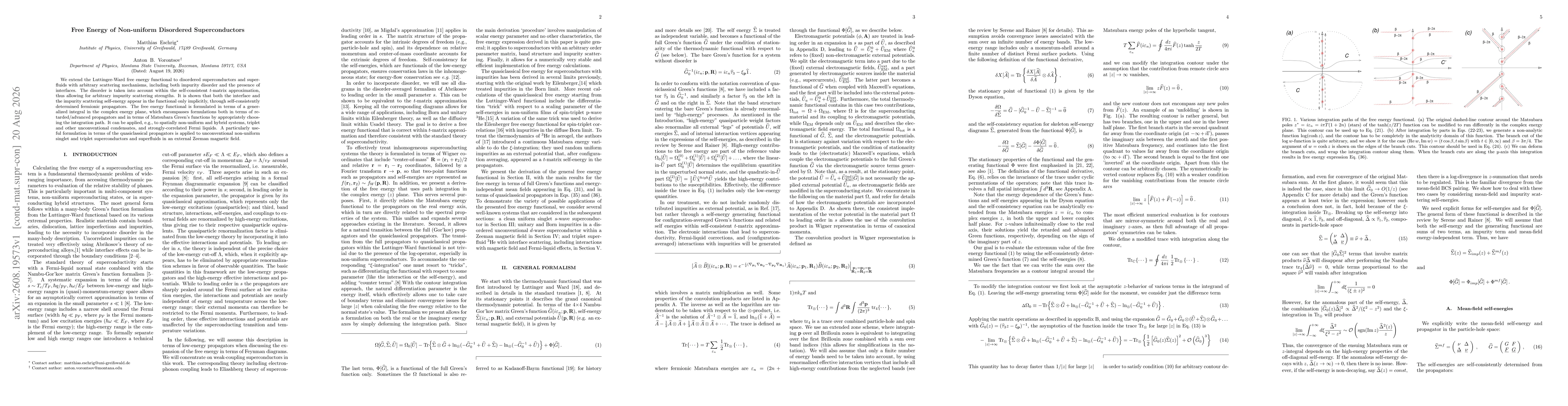 Thumbnail for Free Energy of Non-uniform Disordered Superconductors