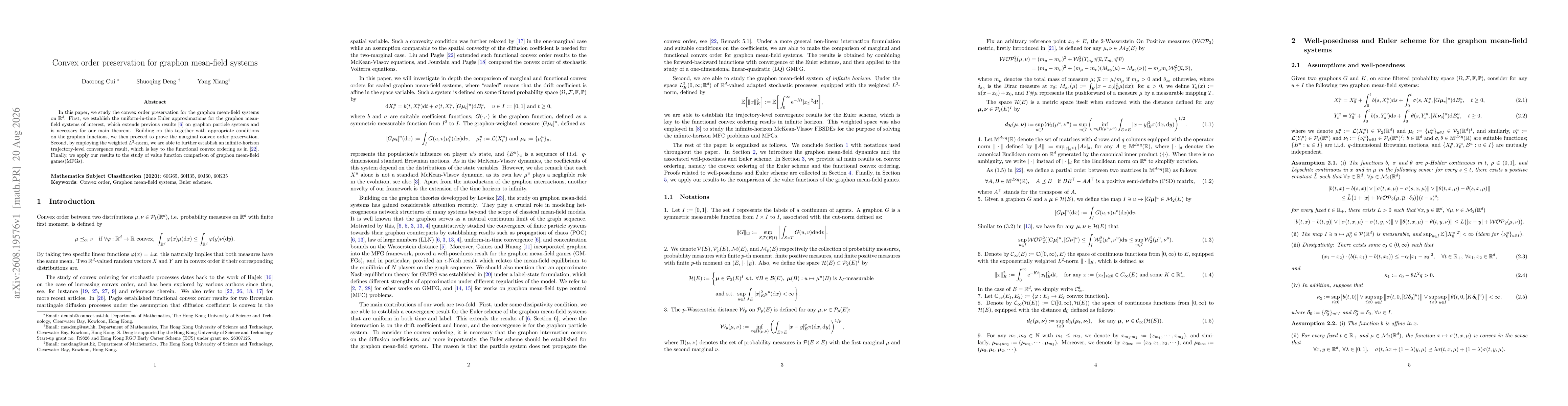 Thumbnail for Convex order preservation for graphon mean-field systems