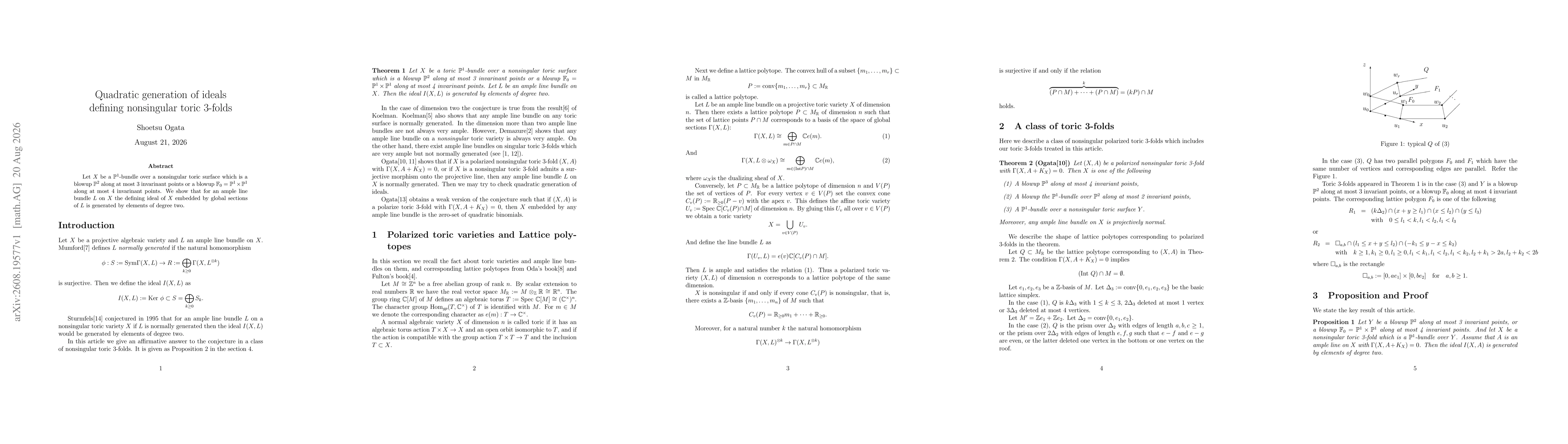 Thumbnail for Quadratic generation of ideals defining nonsigular toric 3-folds