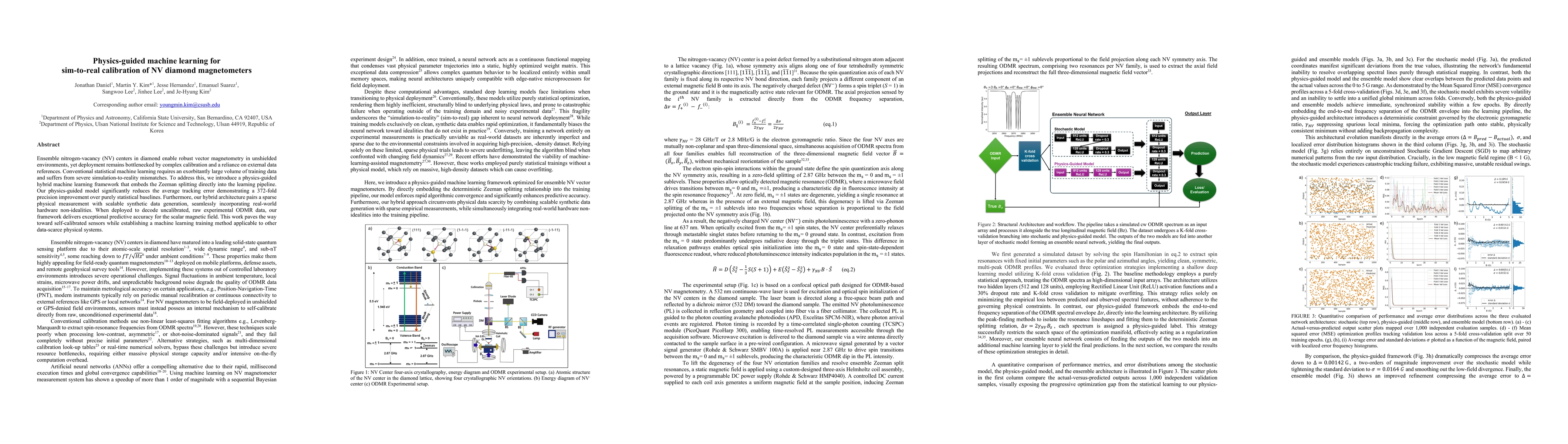 Thumbnail for Physics-guided machine learning for sim-to-real calibration of NV diamond magnetometers